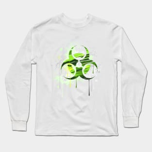 Symbol of biological danger drawn with paint Long Sleeve T-Shirt